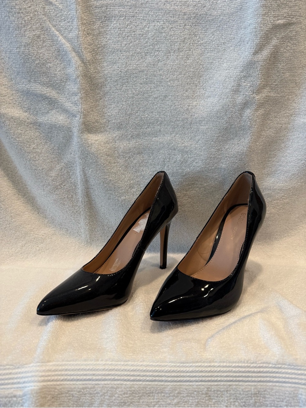 BCBG Black Patent Pointed-Toe Stiletto Pumps